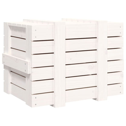 vidaXL Storage Box White 58x40.5x42 cm Solid Wood Pine