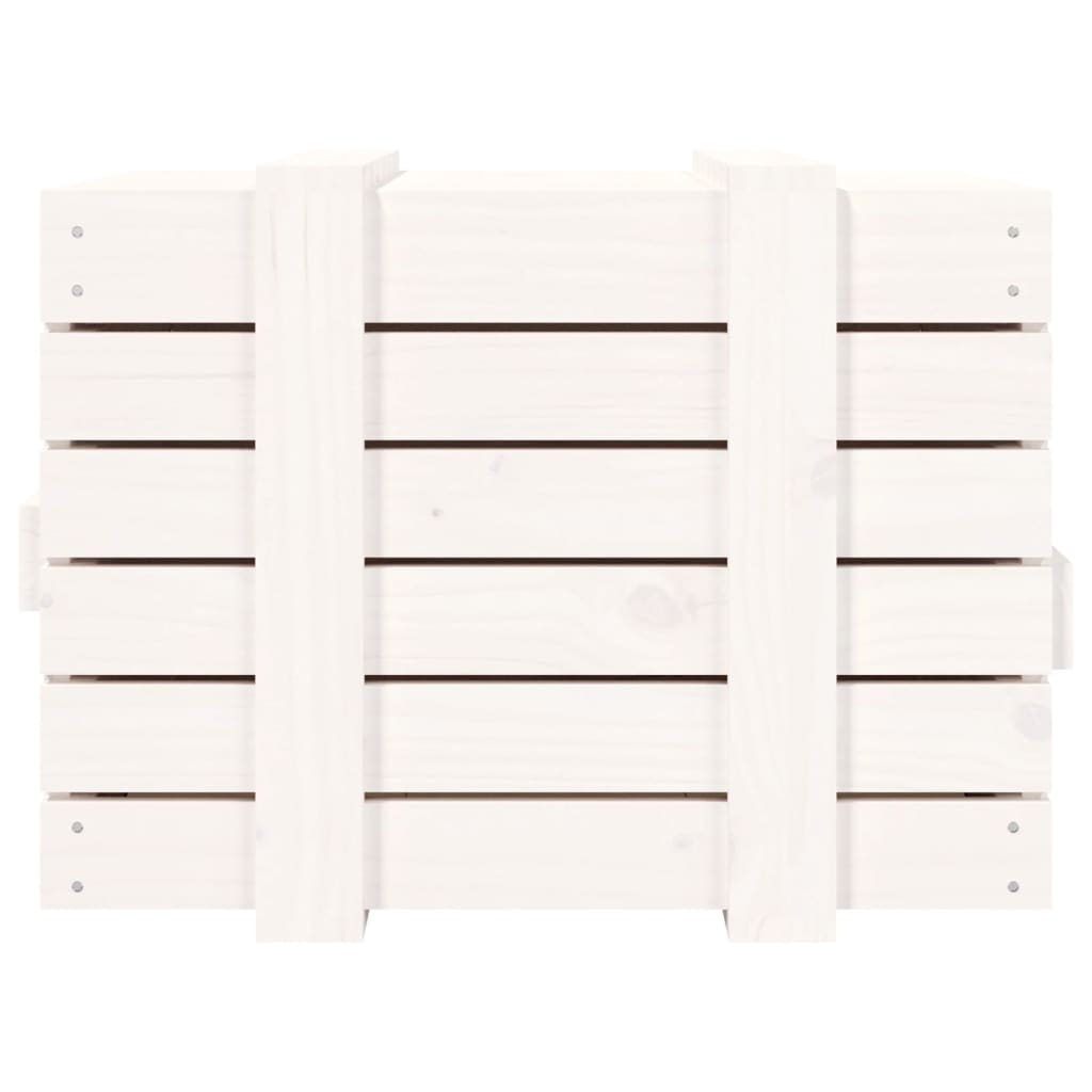 vidaXL Storage Box White 58x40.5x42 cm Solid Wood Pine