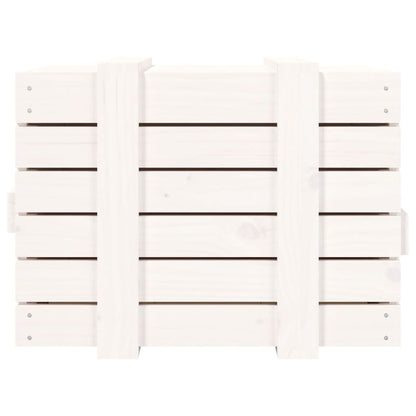vidaXL Storage Box White 58x40.5x42 cm Solid Wood Pine