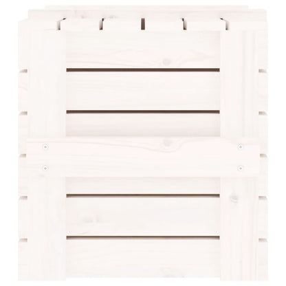vidaXL Storage Box White 58x40.5x42 cm Solid Wood Pine
