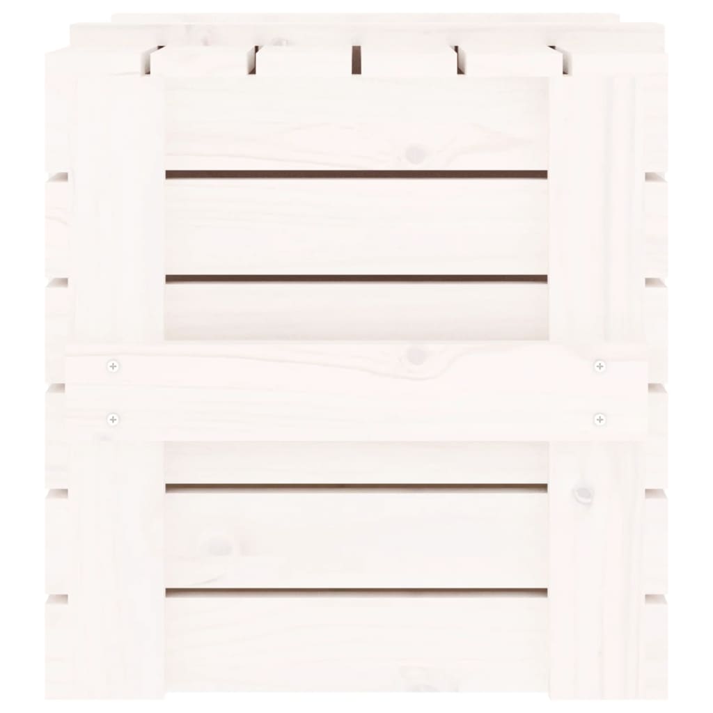 vidaXL Storage Box White 58x40,5x42 cm Solid Wood Pine
