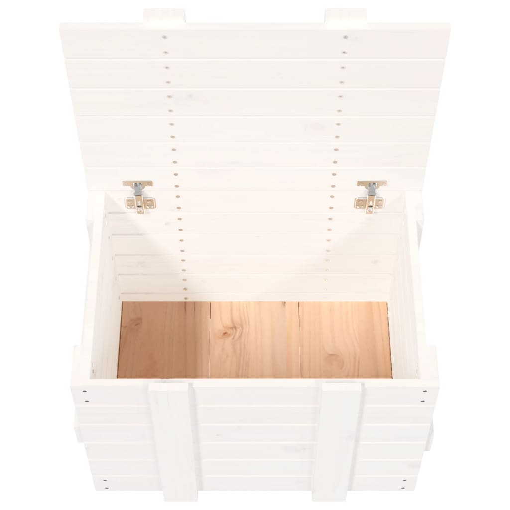 vidaXL Storage Box White 58x40.5x42 cm Solid Wood Pine