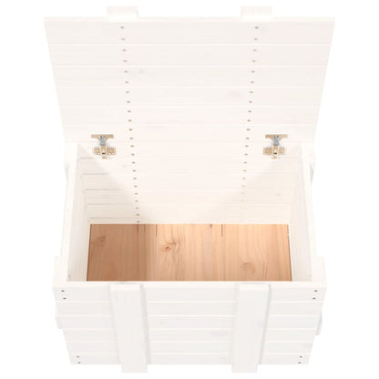 vidaXL Storage Box White 58x40.5x42 cm Solid Wood Pine