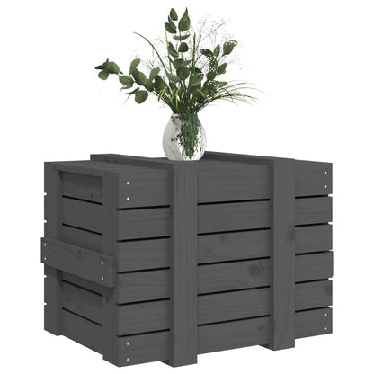 vidaXL Storage Box Grey 58x40.5x42 cm Solid Wood Pine