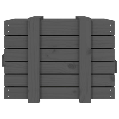 vidaXL Storage Box Grey 58x40.5x42 cm Solid Wood Pine
