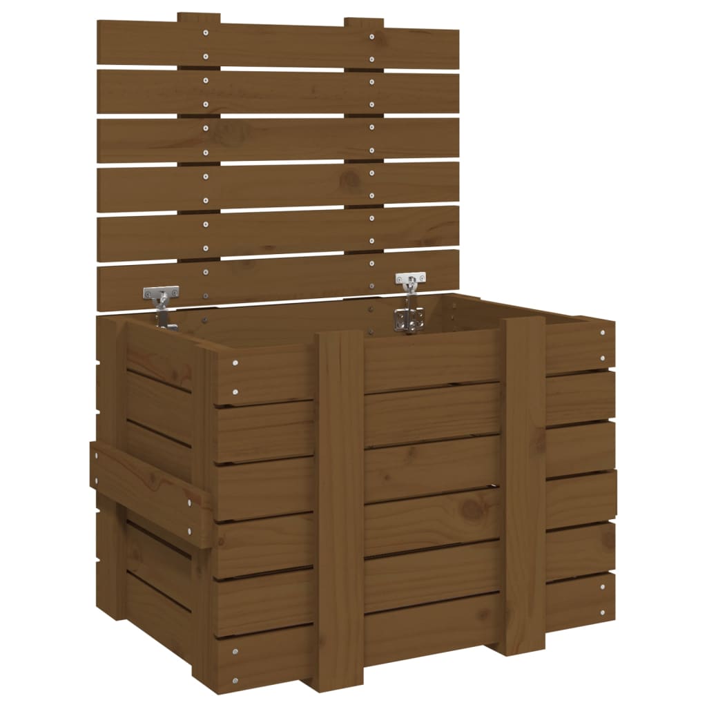 vidaXL Storage Box Honey Brown 58x40.5x42 cm Solid Wood Pine