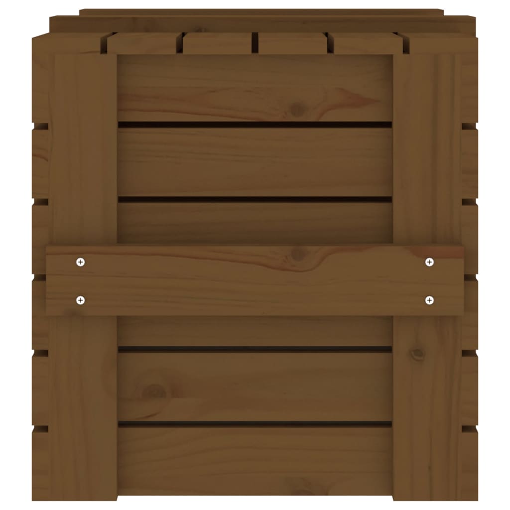 vidaXL Storage Box Honey Brown 58x40.5x42 cm Solid Wood Pine
