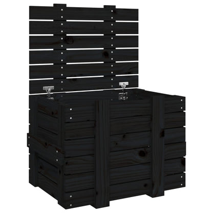 vidaXL Storage Box Black 58x40,5x42 cm Solid Wood Pine