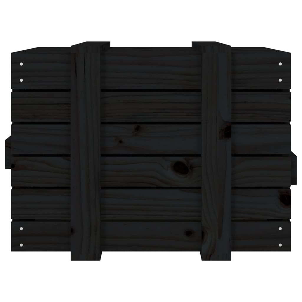 vidaXL Storage Box Black 58x40,5x42 cm Solid Wood Pine