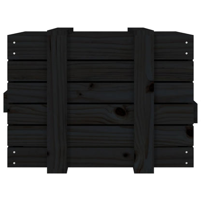 vidaXL Storage Box Black 58x40,5x42 cm Solid Wood Pine
