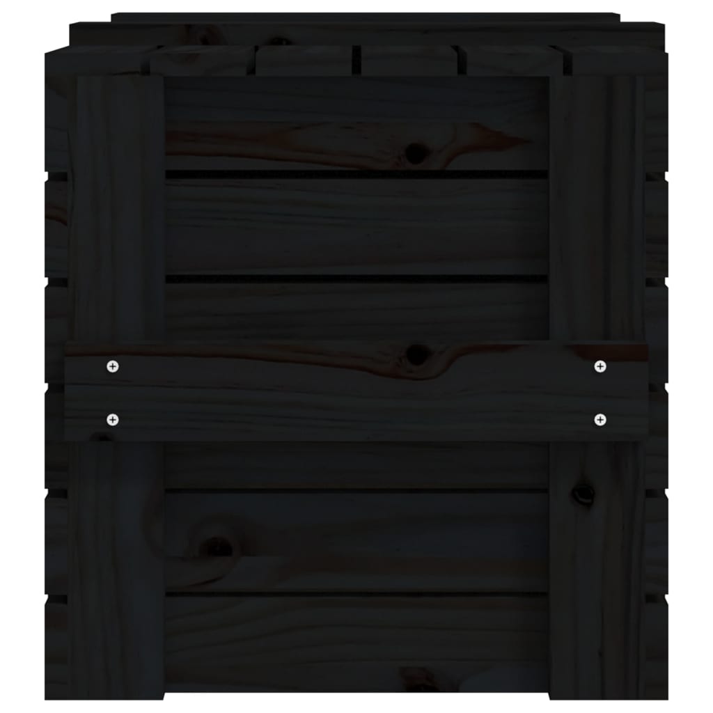 vidaXL Storage Box Black 58x40.5x42 cm Solid Wood Pine