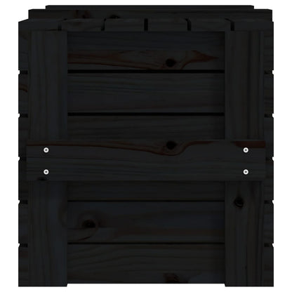 vidaXL Storage Box Black 58x40.5x42 cm Solid Wood Pine