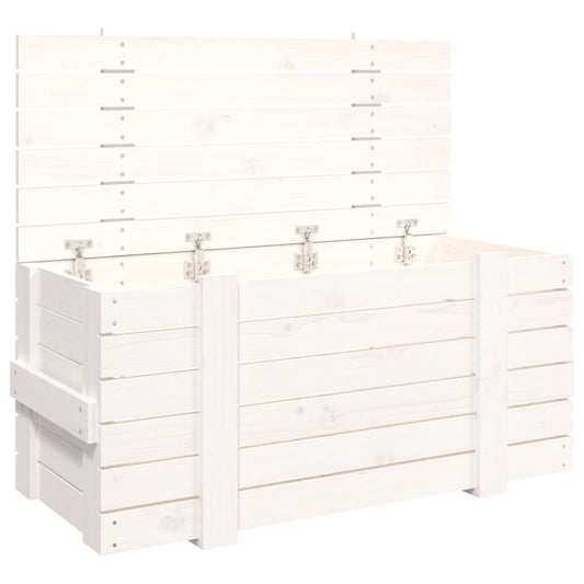 vidaXL Storage Box White 91x40.5x42 cm Solid Wood Pine