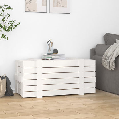 vidaXL Storage Box White 91x40.5x42 cm Solid Wood Pine