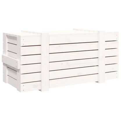 vidaXL Storage Box White 91x40.5x42 cm Solid Wood Pine