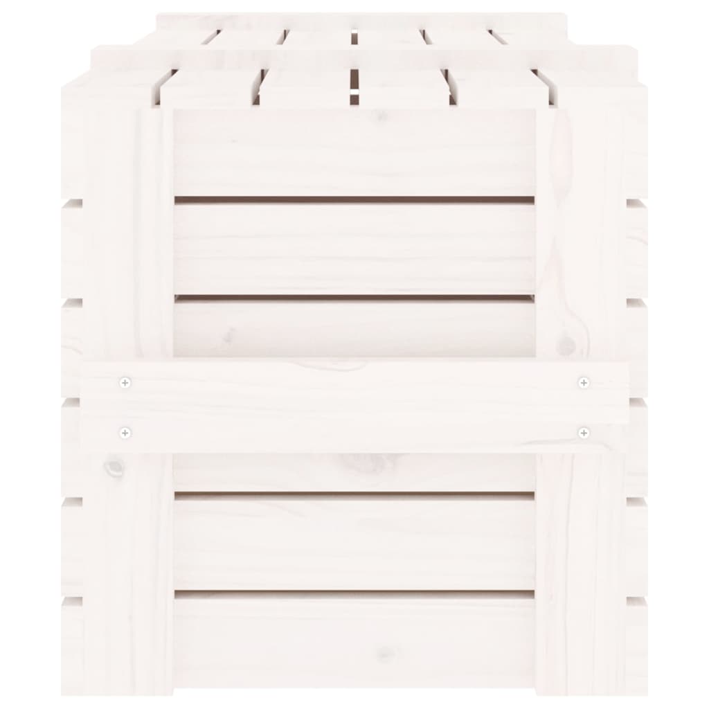 vidaXL Storage Box White 91x40.5x42 cm Solid Wood Pine