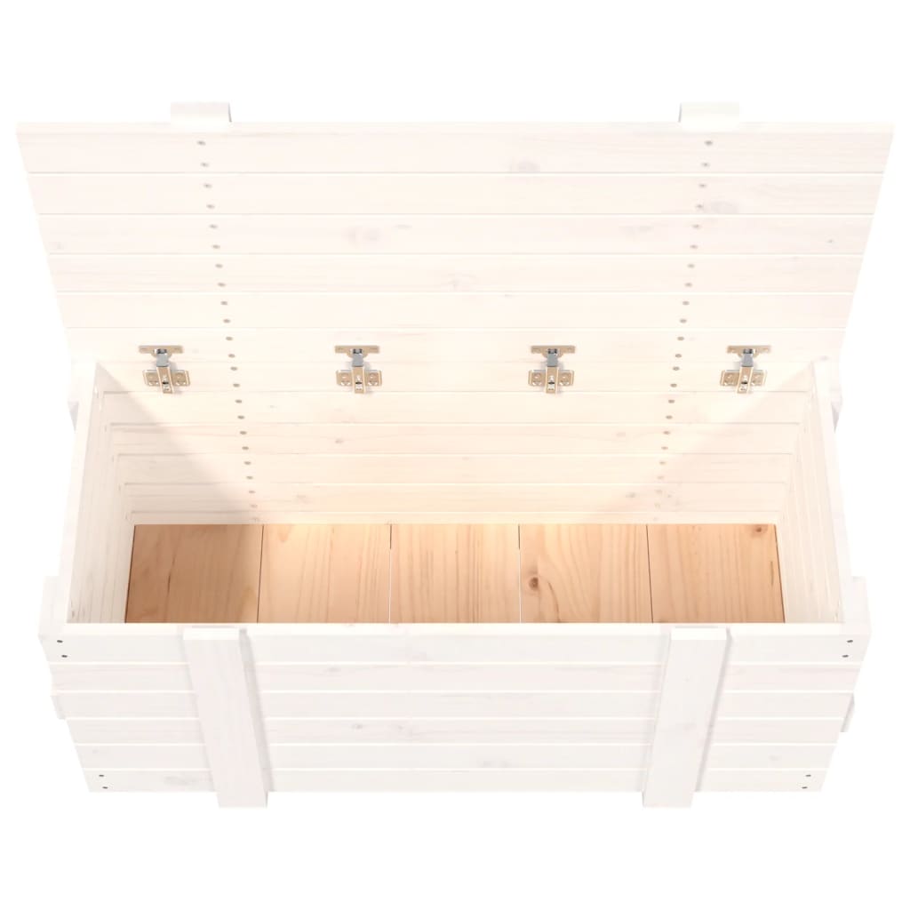 vidaXL Storage Box White 91x40.5x42 cm Solid Wood Pine