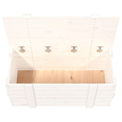vidaXL Storage Box White 91x40.5x42 cm Solid Wood Pine