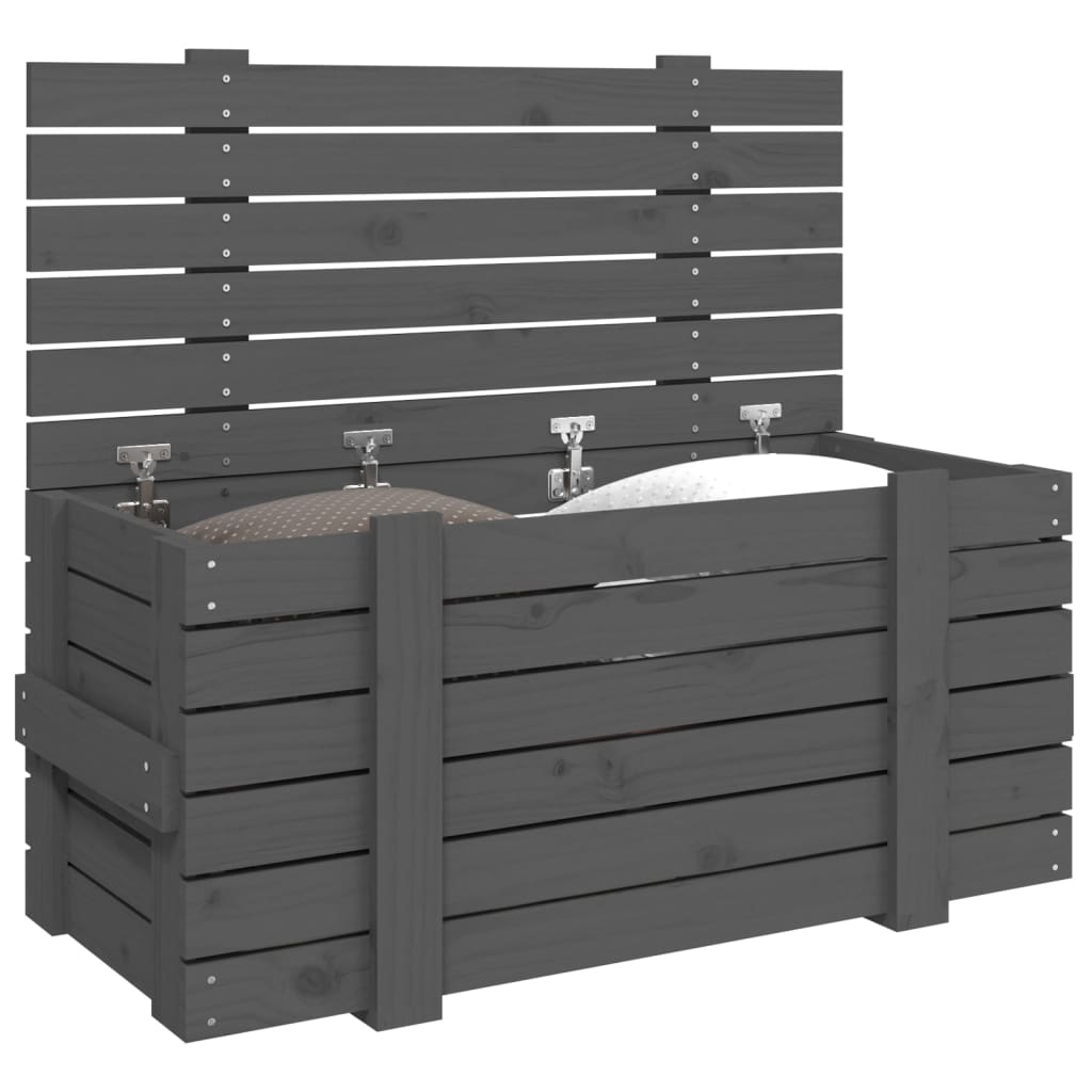 vidaXL Storage Box Grey 91x40.5x42 cm Solid Wood Pine