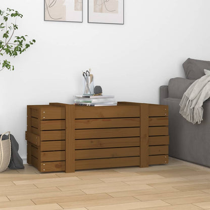 vidaXL Storage Box Honey Brown 91x40,5x42 cm Solid Wood Pine