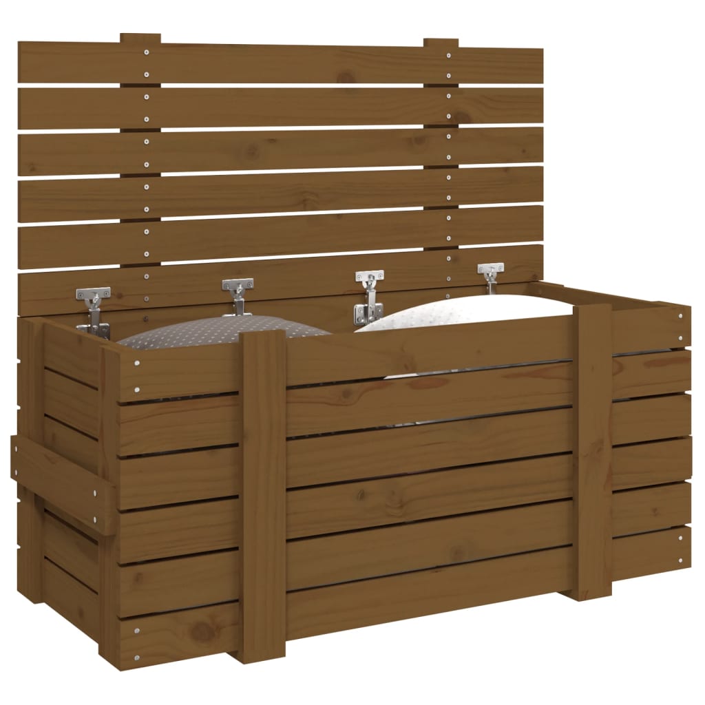 vidaXL Storage Box Honey Brown 91x40,5x42 cm Solid Wood Pine
