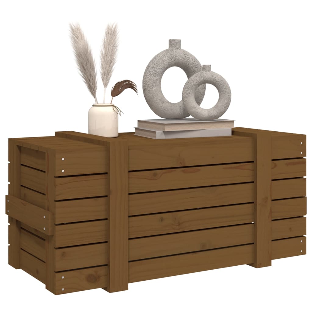 vidaXL Storage Box Honey Brown 91x40,5x42 cm Solid Wood Pine