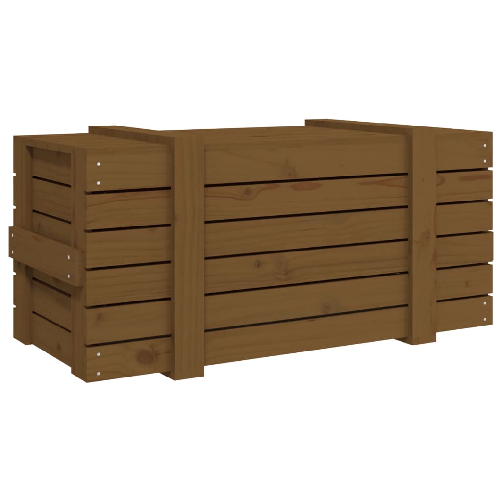 vidaXL Storage Box Honey Brown 91x40,5x42 cm Solid Wood Pine