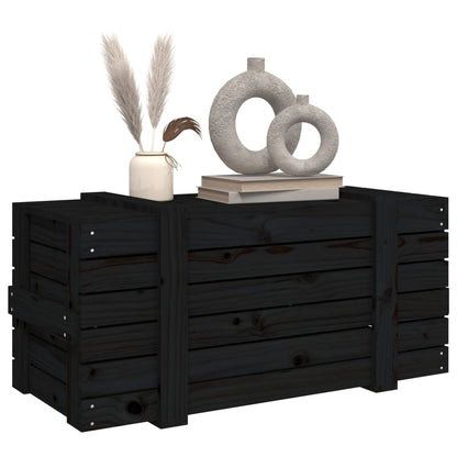 vidaXL Storage Box Black 91x40,5x42 cm Solid Wood Pine