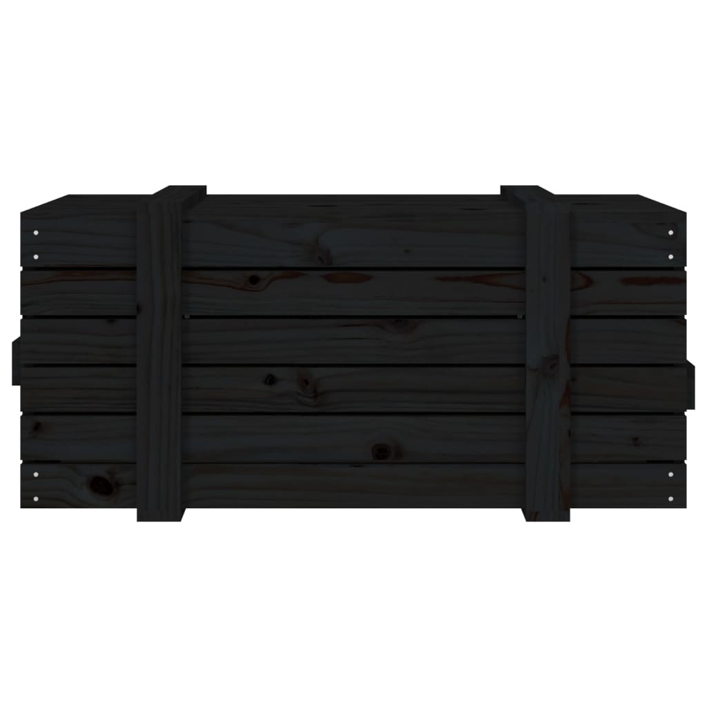 vidaXL Storage Box Black 91x40.5x42 cm Solid Wood Pine