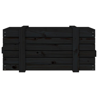 vidaXL Storage Box Black 91x40.5x42 cm Solid Wood Pine
