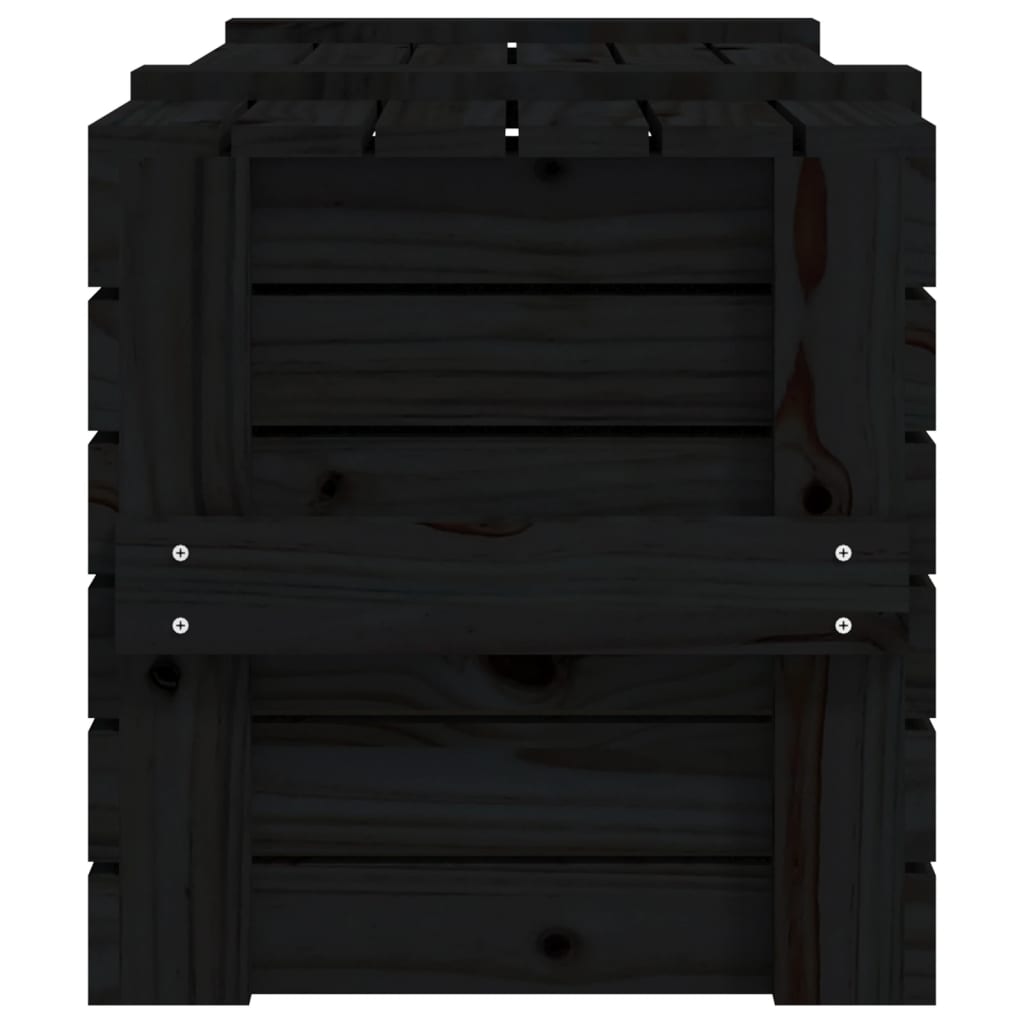 vidaXL Storage Box Black 91x40.5x42 cm Solid Wood Pine