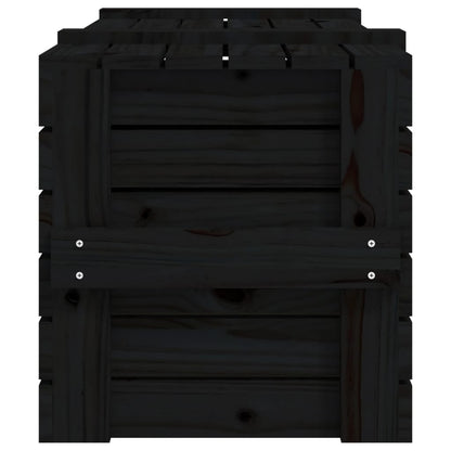 vidaXL Storage Box Black 91x40.5x42 cm Solid Wood Pine