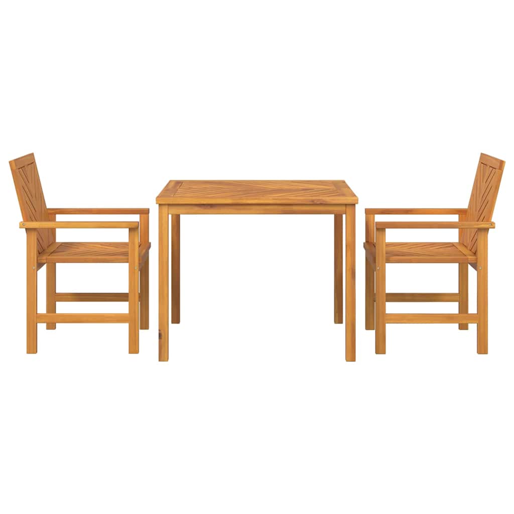 vidaXL Garden Dining Set 3 pcs Brown Solid Acacia Wood