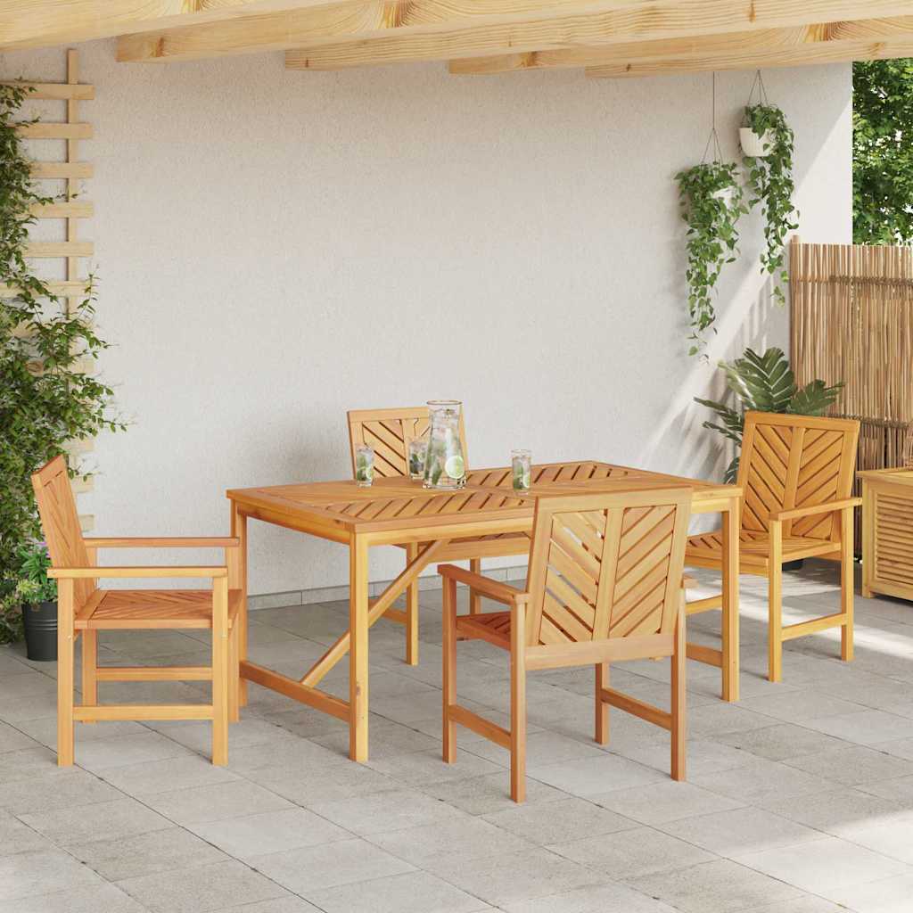 vidaXL Garden Dining Set 5 pcs Brown Solid Acacia Wood