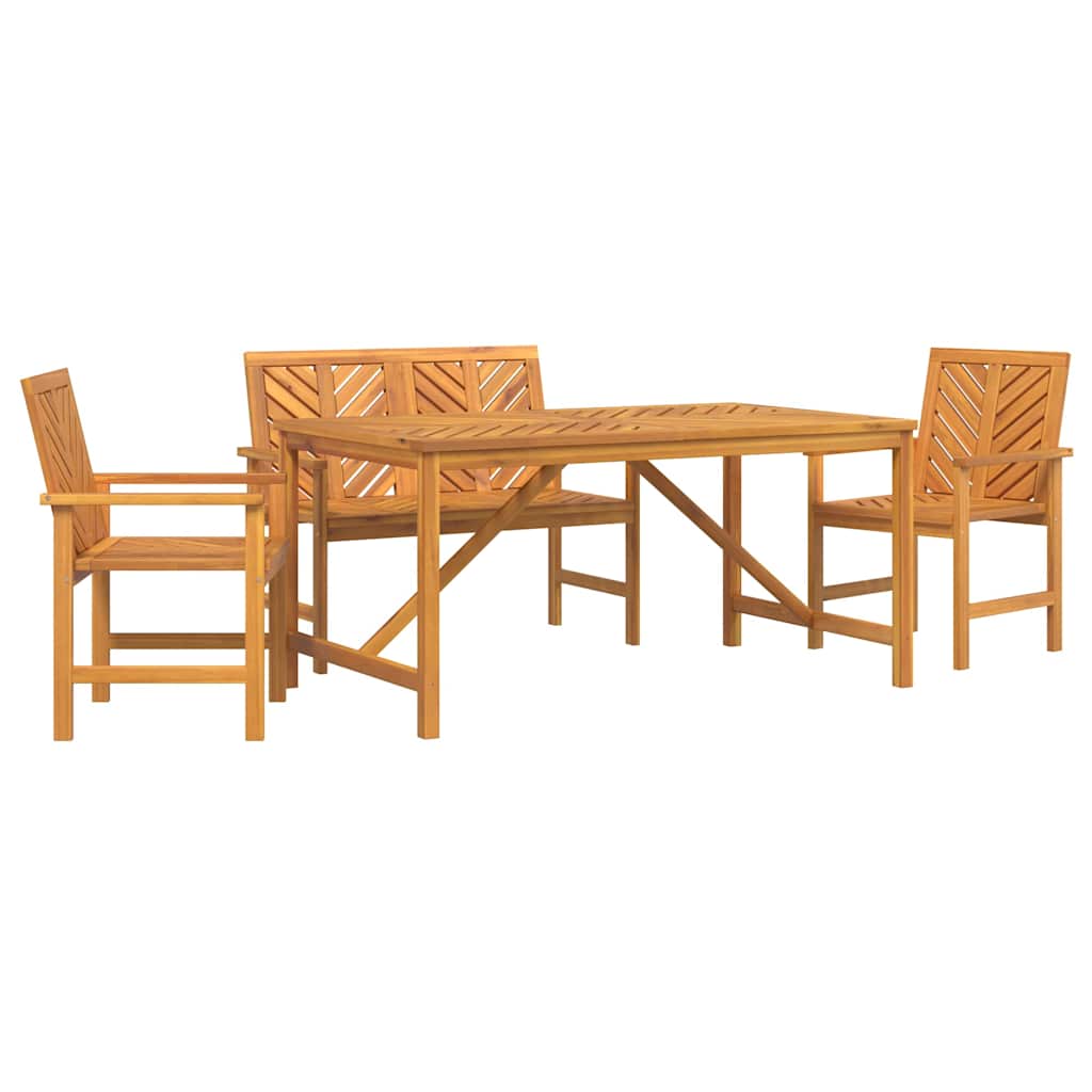 vidaXL Garden Dining Set 4 pcs Brown Solid Acacia Wood
