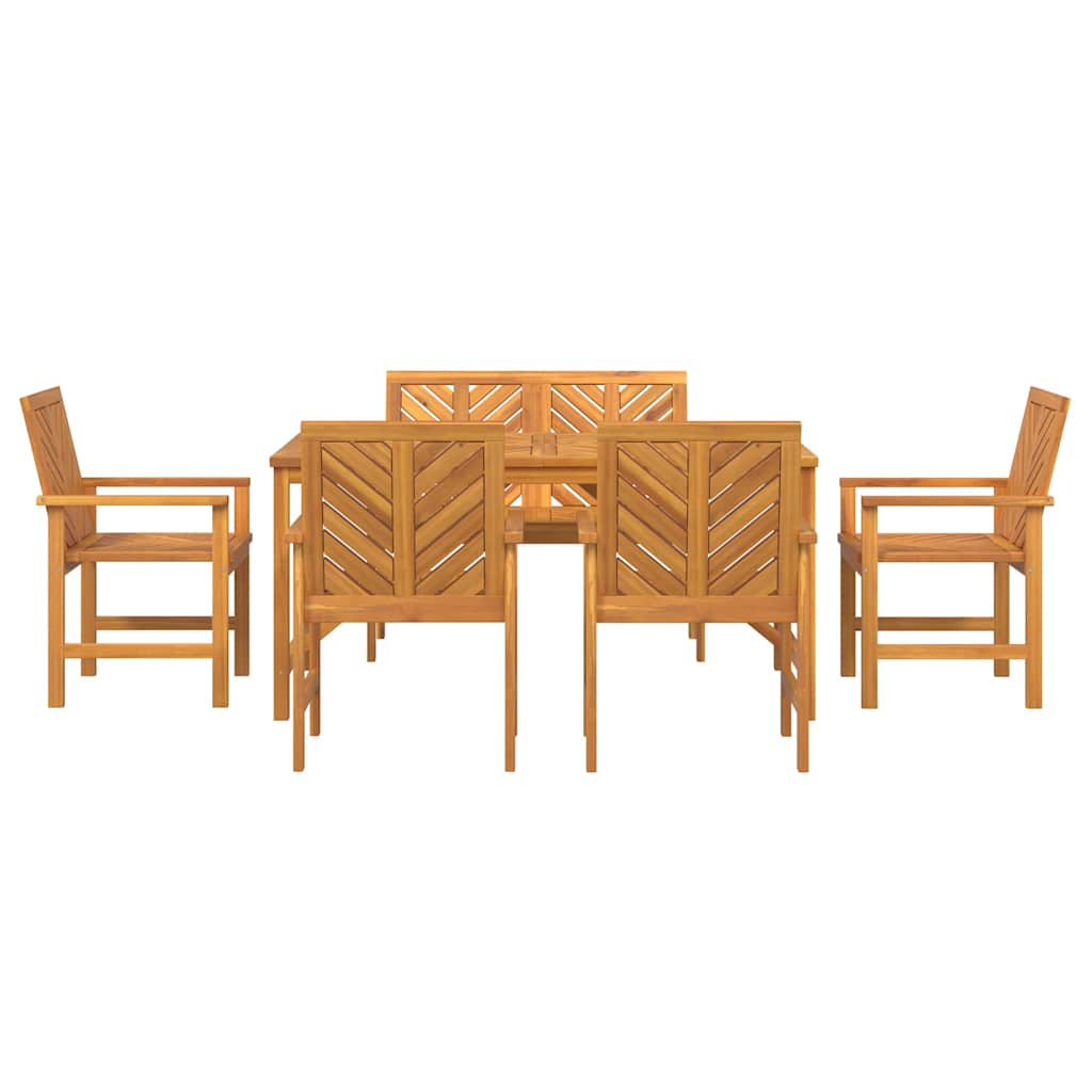 vidaXL Garden Dining Set 6 pcs Brown Solid Acacia Wood