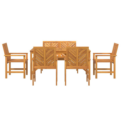 vidaXL Garden Dining Set 6 pcs Brown Solid Acacia Wood