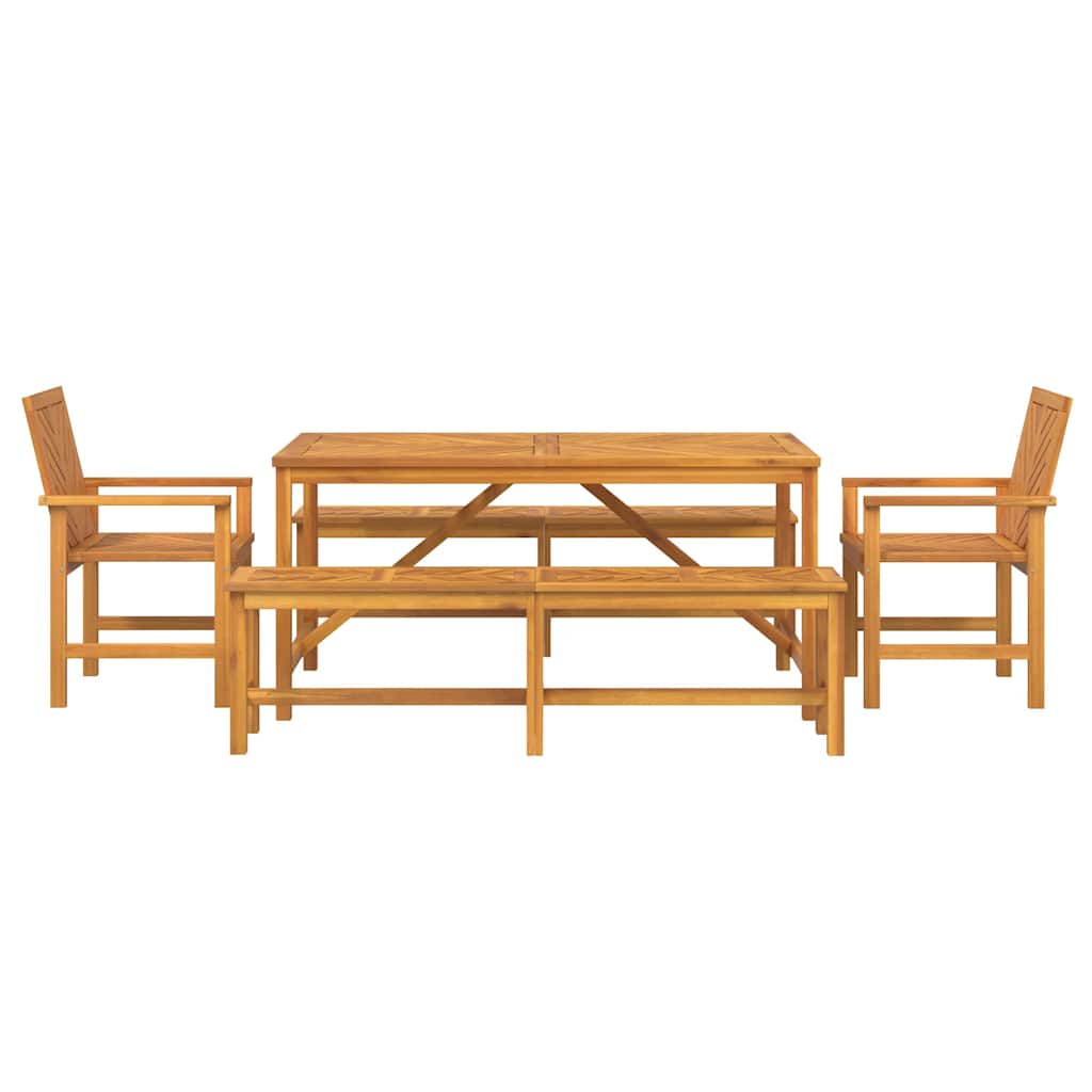 vidaXL Garden Dining Set 5 pcs Brown Solid Acacia Wood