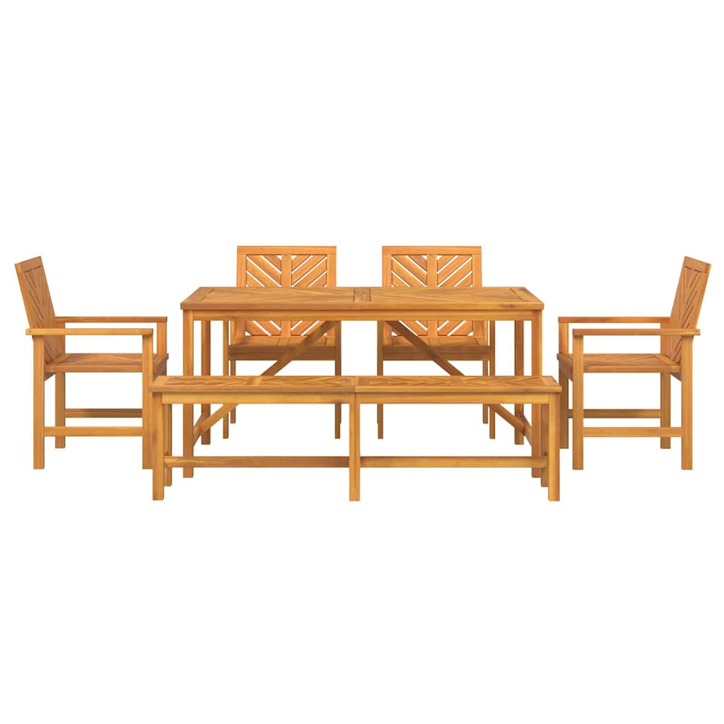vidaXL Garden Dining Set 6 pcs Brown Solid Acacia Wood