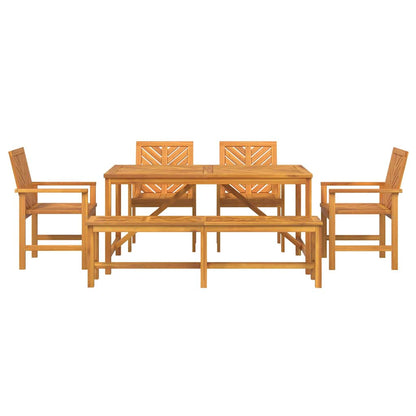 vidaXL Garden Dining Set 6 pcs Brown Solid Acacia Wood
