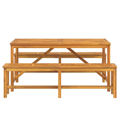 vidaXL Garden Dining Set 3 pcs Brown Solid Acacia Wood