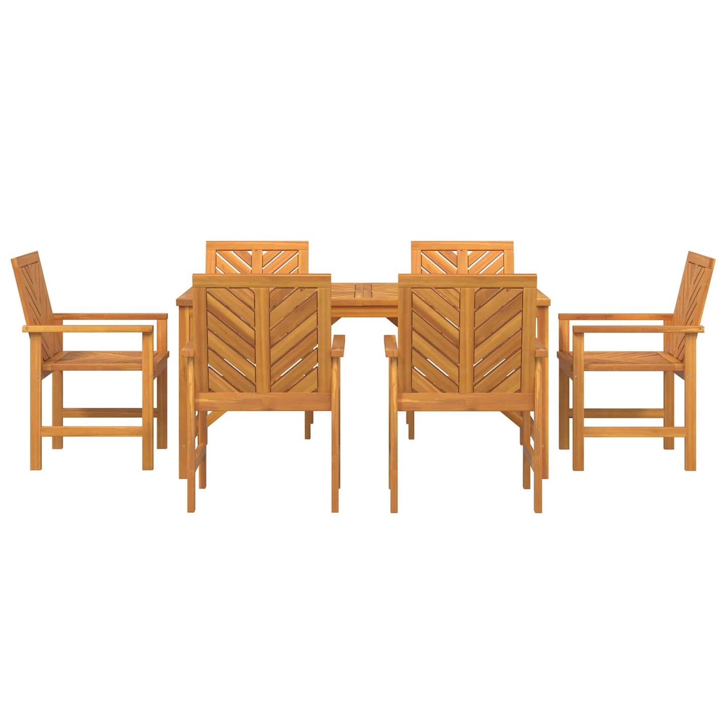vidaXL Garden Dining Set 7 pcs Brown Solid Acacia Wood