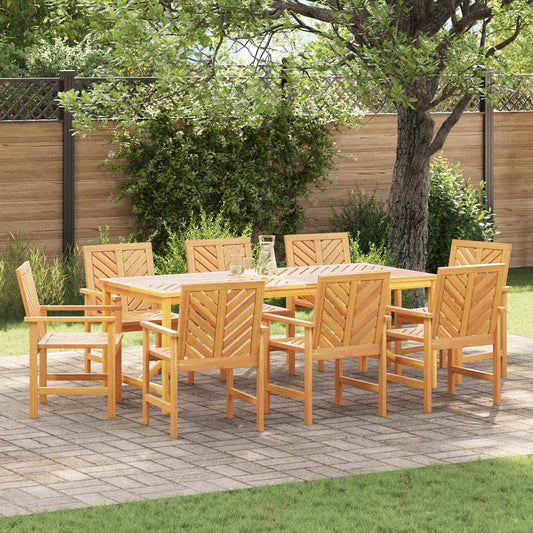 vidaXL Garden Dining Set 9 pcs Brown Solid Acacia Wood