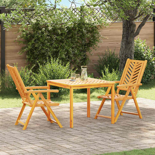 vidaXL Garden Dining Set 3 pcs Brown Solid Acacia Wood