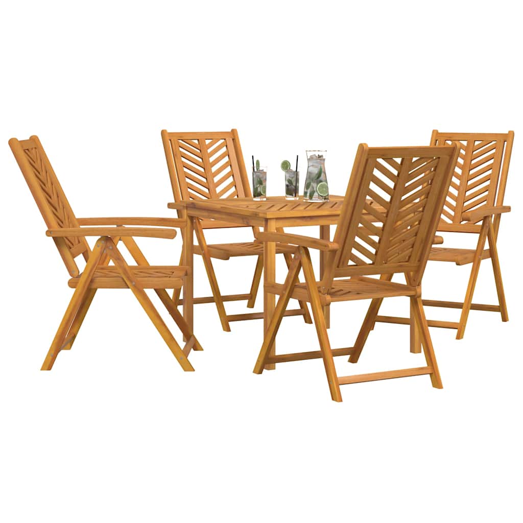 vidaXL Garden Dining Set 5 pcs Brown Solid Acacia Wood