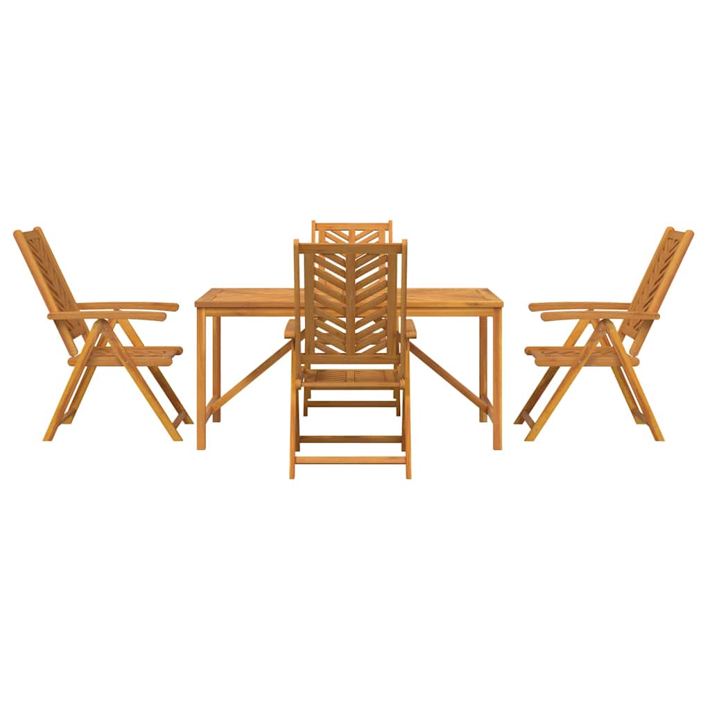 vidaXL Garden Dining Set 5 pcs Brown Solid Acacia Wood