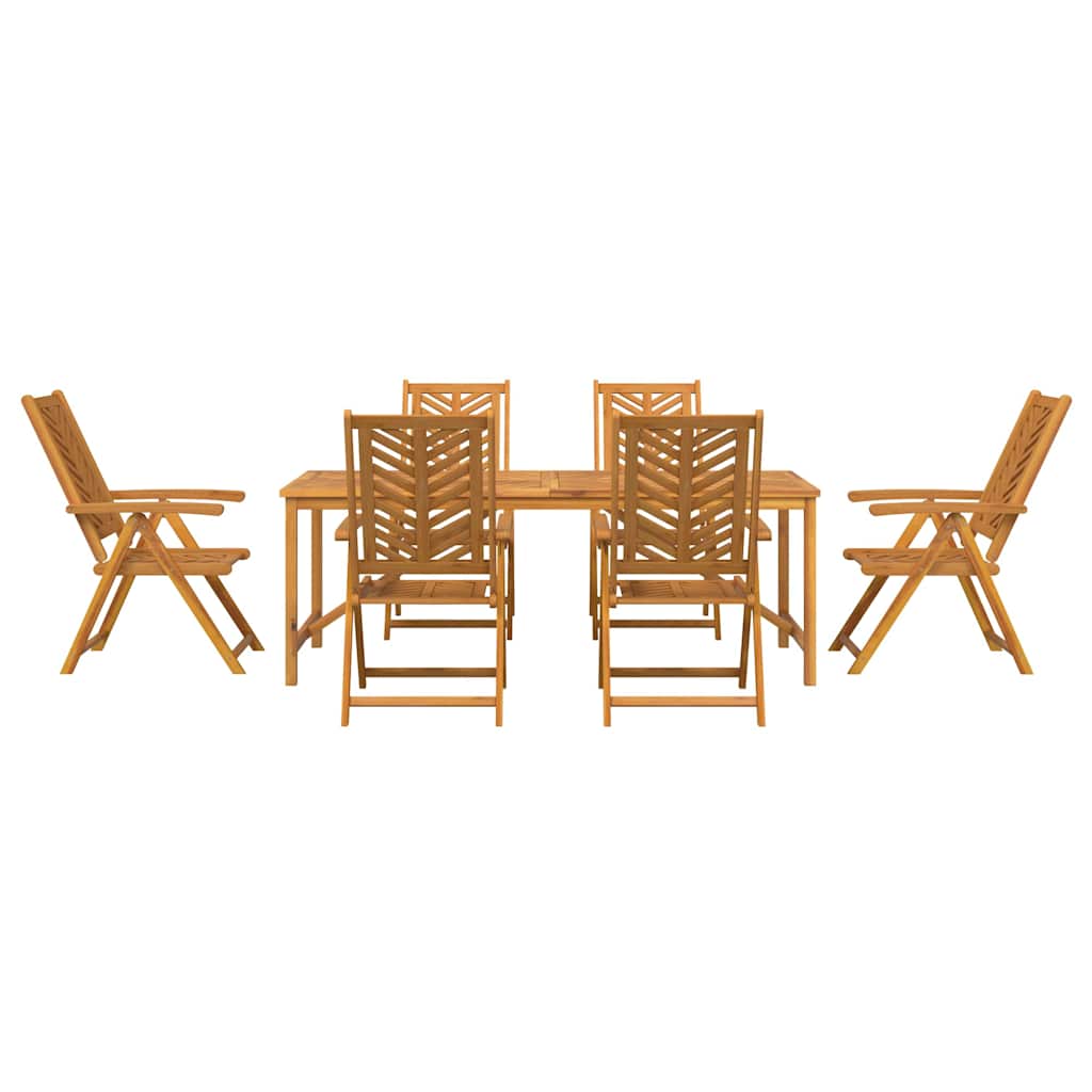 vidaXL Garden Dining Set 7 pcs Brown Solid Acacia Wood