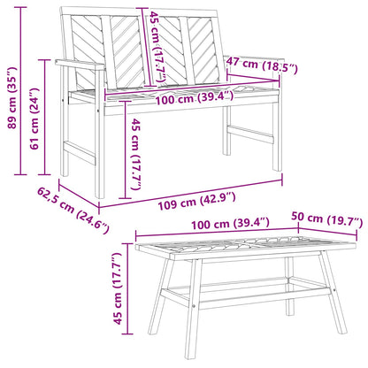 vidaXL Garden Lounge Set 3 pcs Brown Solid Acacia Wood