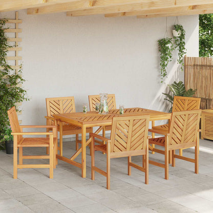 vidaXL Dining Chair 6 pcs Natural Solid Acacia Wood