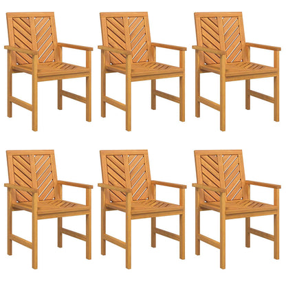 vidaXL Dining Chair 6 pcs Natural Solid Acacia Wood